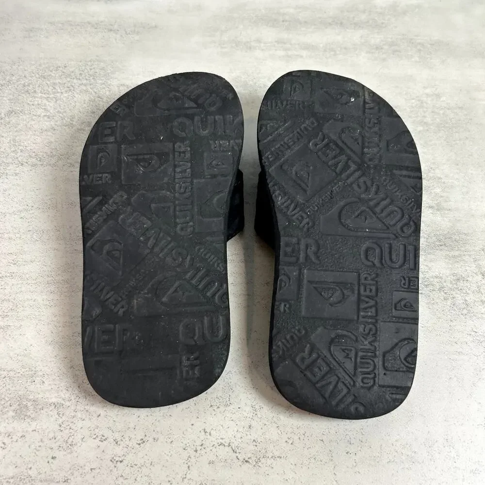 Quicksilver Kids Black Flip Flops US Kid's 10 Open Toe Slip On Casual Everyday